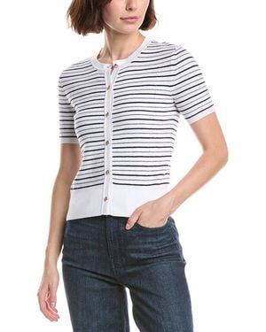Rag & Bone Dana Stripe Cardigan - White