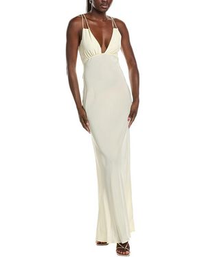 Paris Georgia Basics Bernie Silk Slip Dress - White