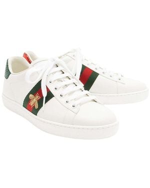 Gucci Leather Bee Ace Sneaker (authentic Pre-loved) - White