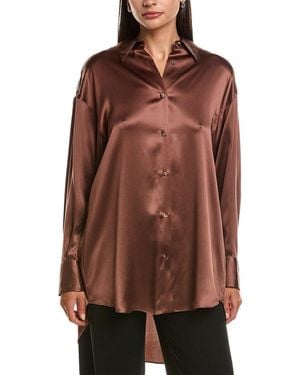 Brunello Cucinelli Silk-blend Shirt - Brown