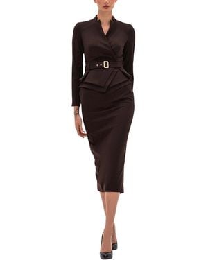 BGL 2Pc Wool-Blend Jacket & Skirt Set - Black
