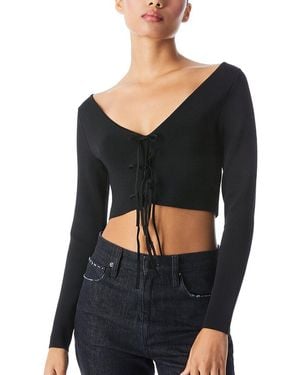 Alice + Olivia Sharee 2-Way Cropped Pullover - Black