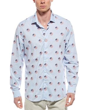 Scott Barber American Flag Dot Shirt - Blue