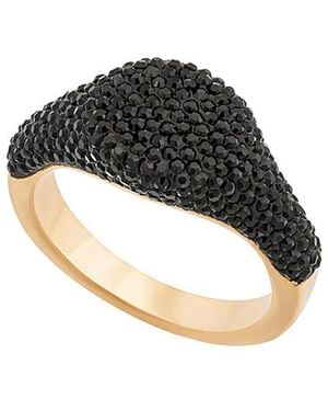 Swarovski Crystal Stone 18K Rose Plated Ring - Black
