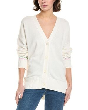 27milesmalibu Intarsia Palm Tree Cardigan - White