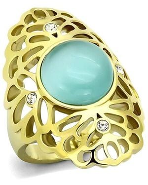 Alamode Jewelry Plated Stainless Steel Ring - Metallic