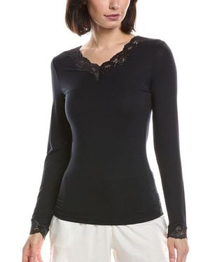 Hanro Dana V-Neck Top - Black