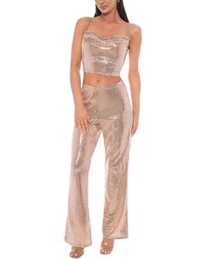 Bebe 2Pc Disco Dot Top & Pant Set - Natural