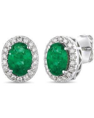 Le Vian Le Vian 14k 0.51 Ct. Tw. Diamond & Emerald Earrings - Green