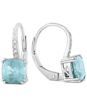 Gemstones 14K 1.89 Ct. Tw. Diamond & Aquamarine Earrings - Blue