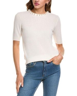 Philosophy Pearl Bead Cashmere Jumper - White