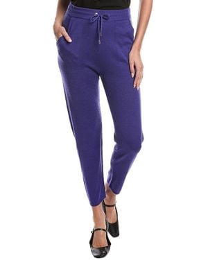 St. John Wool-Blend Drawstring Pant - Blue