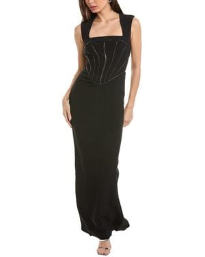 Et Ochs Sienna Flash Piping Gown - Black