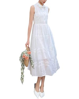 BURRYCO Sleeveless Midi Dress - White
