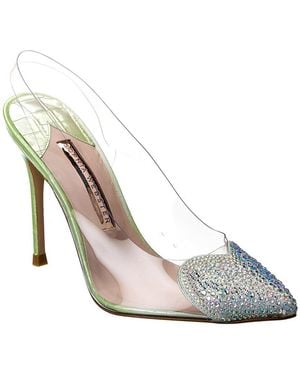 Sophia Webster Amora Vinyl & Croc-embossed Leather Slingback Pump - Metallic