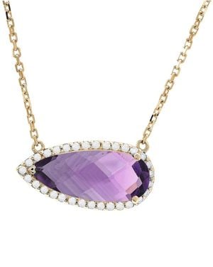 Gemstones 14k 2.21 Ct. Tw. Diamond & Amethyst Necklace - Purple