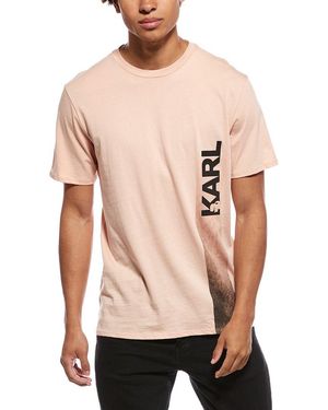 KARL LAGERFELD Vertical Karl Logo T-Shirt - Natural