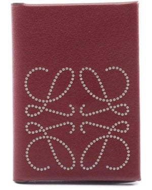 Loewe Brown Calfskin Anagram Card Case (authentic Pre-loved) - Purple