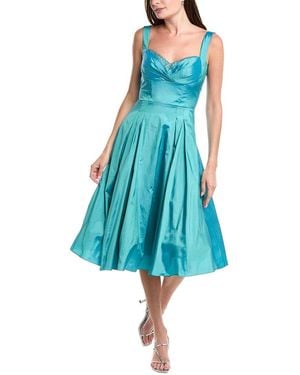 Rene Ruiz Taffeta Cocktail Dress - Blue