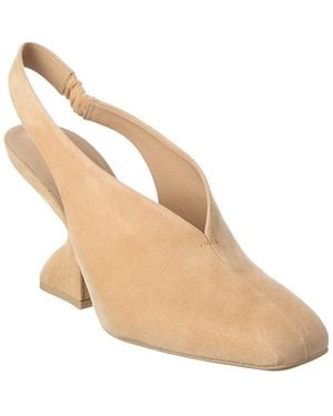 Ferragamo 88 Suede Slingback Pump - Natural