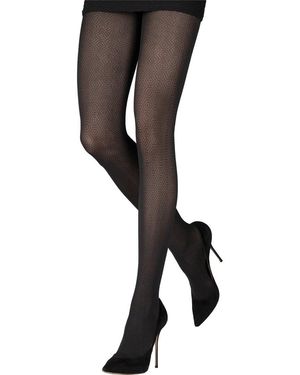 Emilio Cavallini Hexagon Jacquard Tights - Black
