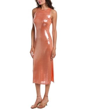 Bebe Halter Midi Dress - Orange