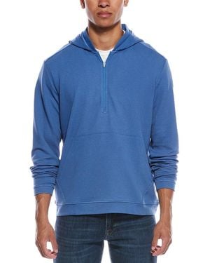 Peter Millar Grid Performance 1/2-Zip Hoodie - Blue