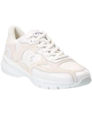 Celine Runner Leather & Mesh Trainer - White