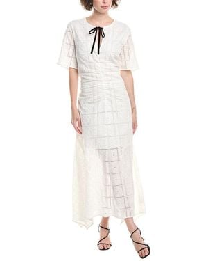 Ganni Light Anglaise Maxi Dress - White