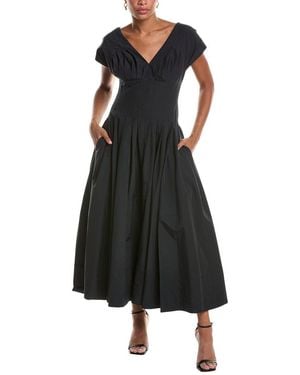 Jonathan Simkhai Nina Pleated Midi Dress - Black