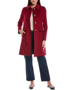 Fleurette Medium Wool Coat - Red