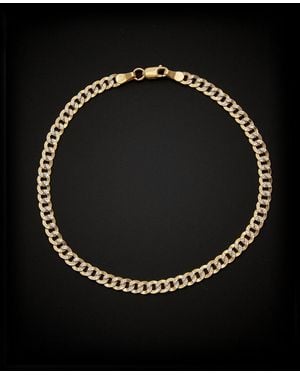 Italian Gold 14k Two-tone Link Bracelet - Black
