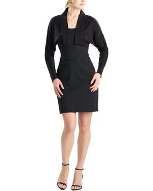 Natori Stretch Basketweave Mini Dress - Black