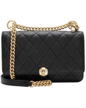 CHANEL Black Lambskin Twist Your Buttons Wallet On Chain (authentic Pre-loved)