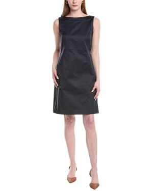 Lafayette 148 New York Sheath Bateau Neck Dress - Black