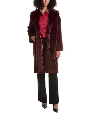 Joseph Ribkoff Faux Fur Coat - Red