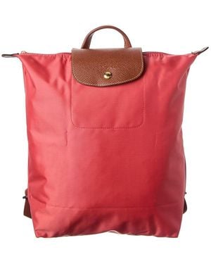 Longchamp Le Pilage Canvas Backpack - Red