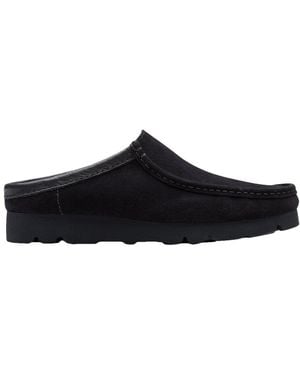 Clarks Wallabee Slip Suede Mule - Black