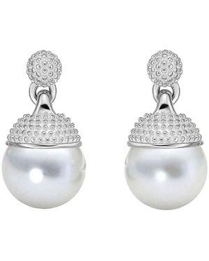 Belpearl Silver 10mm Freshwater Pearl Earrings - Metallic