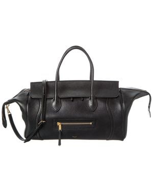 Celine Leather Shoulder Bag - Black