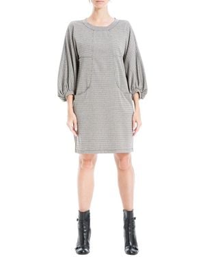 Max Studio Double Knit Short Dress - Grey