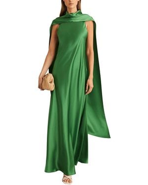 Reiss Fae Cape Back Maxi Dress - Green