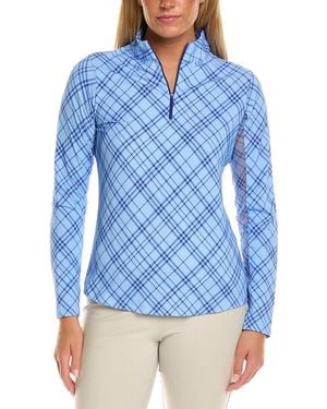 IBKUL Mock Neck Top - Blue