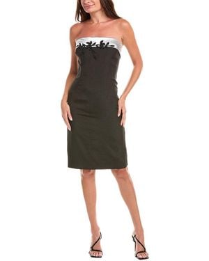 Rene Ruiz Satin Draped Neckline Cocktail Dress - Green