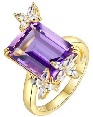 Kai Fine Jewelry 14K 7.90 Ct. Tw. Lab-Grown Diamond & Amethyst Cocktail Ring - Metallic