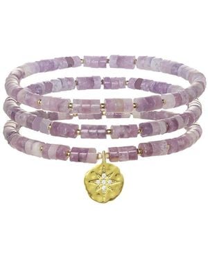 Rachel Reinhardt Jewelry 14k Over Silver Tanzanite Star Stretch Bracelet - White