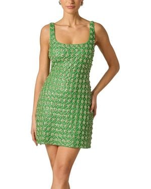 Adrianna Papell Fully Beaded Mini Dress - Green