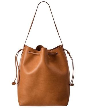 The Row Belvedere Leather Bucket Bag - Brown