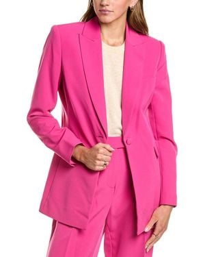 BCBGMAXAZRIA Long Sleeve V Neck Single Breasted Blazer Jacket - Pink