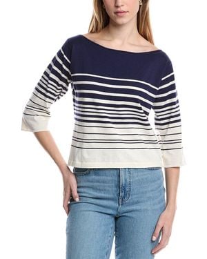 DL1961 Boatneck Cashmere-Blend Blouse - Blue